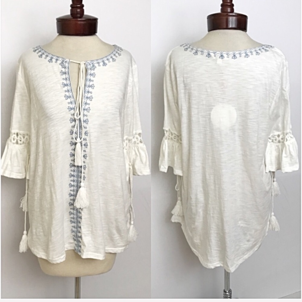 Festival Bohemian Tassel Tunic Top S/M - Picture 5 of 8